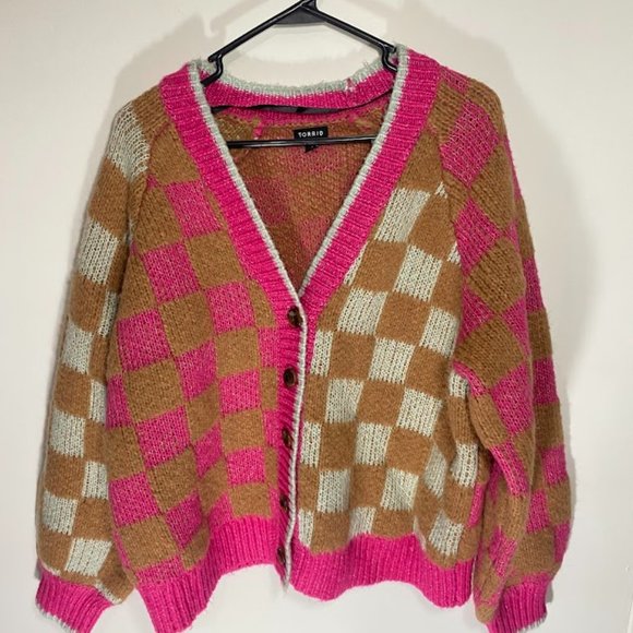 Torrid Chunky Cardigan V-Neck Button Front Sweater - Picture 2 of 6